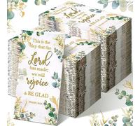 Karenhi 200 Pcs Religious Decorative Disposable Napkins 2 Ply Christian Disposable Hand Towels for Bathroom Bible Verse Paper Napkins Baptism Paper Towel for Wedding(Eucalyptus)
