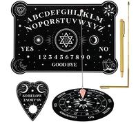 Karenhi Pendulum Board Dowsing Kit with 3 Wooden Spirit Boards, Crystal Pendulum Necklace, 2 Copper Dowsing Rods