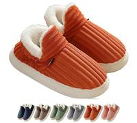 KaRFri Womens winter home slippers, Women's Slip on Fuzzy House Slippers, Fluffy Comfy Non Slip Platform Slippers for Women Men (Orange,38-39)