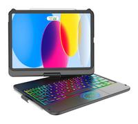 KARFUN Keyboard Case For iPad A16 11th Generation 2025 11 inch/10th Generation 2022 10.9 inch, Smart Off/Up, 360° Rotatable Stand & Apple Pencil Holder (Pen not included) (French Black)
