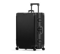 KARGO Luggage - Polycarbonate Hard Shell Suitcase with Aluminum Corners, Smooth-Rolling Wheels, Leather Handle, Aluminum Frame Luggage, Zipperless TSA Lock, Black, 29 Inch Check-In, Aluminum Frame