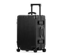 KARGO Luggage - Polycarbonate Hard Shell Suitcase with Aluminum Corners, Smooth-Rolling Wheels, Leather Handle, Aluminum Frame Luggage, Zipperless TSA Lock, Black, 20 Inch Carry-On, Aluminum Frame