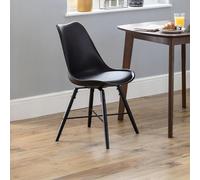 Kari Dining Chair - Set of 2 - Black Faux Leather