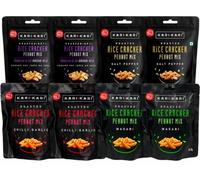 KARI KARI Roasted Rice Crackers & Peanuts Variety Pack 50g x 8 (2 x Sesame Soy, 2 x Salt Pepper, 2 x Chilli Garlic, 2 x Wasabi) | Japanese Style Rice Cracker Snack Mix