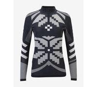 Kari Traa Faith Half-Zip Base Layer Top Long Sleeve Black White Grey Women - L