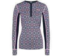Kari Traa Rose Long Sleeve Women's Base Layer Top - 100% Merino Wool Fitted Knit Thermal Shirt, Royal, M