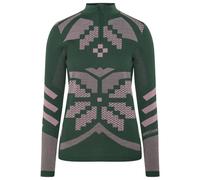 Kari Traa - Women's Faith Half Zip - Merino base layer size L, green/grey