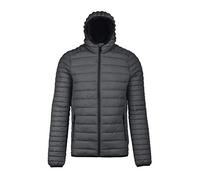 Kariban K6110 Men's Lightweight Hooded Padded Jacket - Marl Dark Grey - 2XL