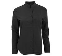 Kariban Mandarin Collar Shirt - Ladies Long Sleeve, Black, Size S