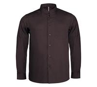 Kariban Mandarin Collar Shirt with Chest Pocket, Wine, Size L, Polyester/Cotton