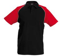Kariban Men's Contrast Baseball Polo Shirt in Black | Size: Medium Kariban Black M