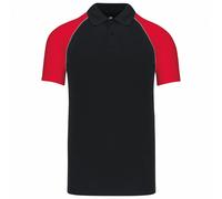 Kariban Mens Contrast Pique Baseball Polo Shirt PC6389