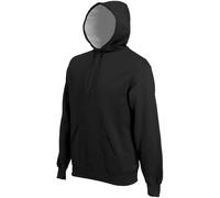 Kariban Men's Heavy Contrast Hooded Sweatshirt Hoodie in Black | Size: Small Kariban Black S