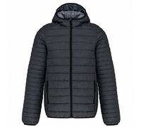 Kariban Mens Hooded Marl Lightweight Padded Jacket / 3XL Dark Grey PC6911