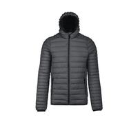 Kariban Men's Lightweight Hooded Down Jacket in Grey | Size: Large Kariban Grey L