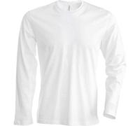Kariban Men's Long Sleeve Crew Neck T Shirt Soft Cotton Slim Fit OEKO TEX