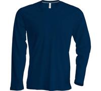 Kariban Men's Long Sleeve Crew Neck T Shirt Soft Cotton Slim Fit OEKO TEX