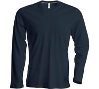 Kariban Men's Long Sleeve Crew Neck T Shirt Soft Cotton Slim Fit OEKO TEX