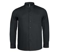Kariban Mens Long Sleeve Mandarin Collar Shirt (M) (Black)