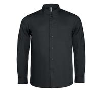 Kariban Mens Long Sleeve Mandarin Collar Shirt (S) (Black)
