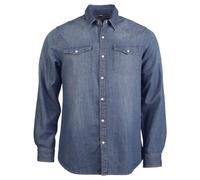Kariban Men's Long Sleeve Denim Shirt 100% Cotton Fitted Studded Pockets