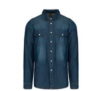 Kariban Men's long-sleeved denim shirt K519 - Mens, 100% Cotton, Oeko-Tex