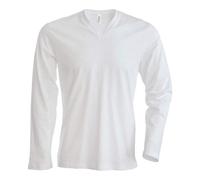 Kariban Men's Long Sleeve V Neck T Shirt Soft Cotton Slim Fit OEKO TEX