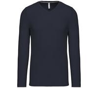 Kariban Men's long-sleeved V-neck T-shirt K358 - Mens, 100% Cotton, Oeko-Tex