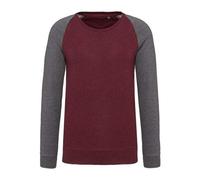 Kariban Men's Organic Two-Tone Raglan Sweatshirt Crew Neck Fleece