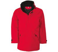 Kariban Men's Parka Performance Jacket in Red | Size: Small Kariban Red S