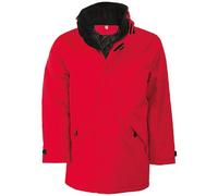Kariban Mens Parka Performance Jacket (XL) (Red/Black)