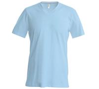 Kariban Mens Short Sleeve V Neck Slim Fit T-Shirt (2XL) (Sky Blue)