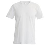 Kariban Mens Short Sleeve V Neck Slim Fit T-Shirt (4XL) (White)