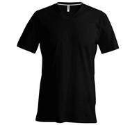 Kariban Mens Short Sleeve V Neck Slim Fit T-Shirt (L) (Black)