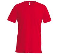 Kariban Mens Short Sleeve V Neck Slim Fit T-Shirt (S) (Red)
