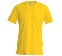 Kariban Mens Short Sleeve V Neck Slim Fit T-Shirt (4XL) (Yellow)