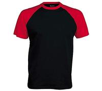 Kariban Men's T-Shirt multicolour black / red Medium