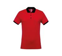Kariban Men's Two-Tone Pique Polo Shirt in Red | Size: Small Kariban Red S