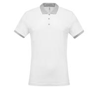 Kariban Men's Two-Tone Pique Polo Shirt in White | Size: Medium Kariban White M