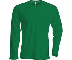 Kariban NoTrash2003 Long Sleeved Crew Neck T-Shirt, Easy to Wear in 20 Colours and Sizes S, M, L, XL, 2XL, 3XL and 4XL - Green - Small