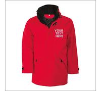 Kariban Personalised Custom Text High Collar Parka Full Zip Showerproof Jacket