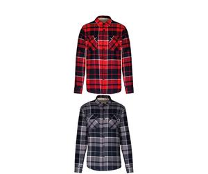 Kariban Sherpa-lined checked shirt jacket K579 - Mens, 100% Cotton Flannel