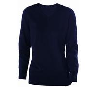 Kariban Women's Cotton Acrylic V Neck Sweater in Navy | Size: Large Kariban Navy L
