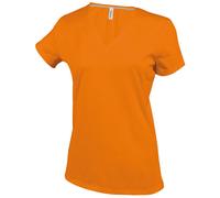 Kariban Women's Feminine Fit Short Sleeve V Neck T-Shirt in Orange | Size: 2XL Kariban Orange 2XL