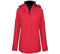 Kariban Women's Hooded Parka Jacket in Red | Size: Small Kariban Red S