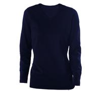 Kariban Womens V-Neck Long Sleeve Cotton Blend Jumper / Knit RW2715