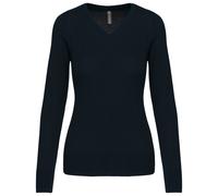 Kariban Womens V-Necked Jumper (K966) - Ladies Long Sleeved Casual Plain Top