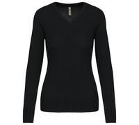 Kariban Womens V-Necked Jumper (K966) - Ladies Long Sleeved Casual Plain Top