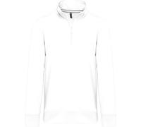 Kariban Zipped Neck Sweatshirt - White, XL, Men