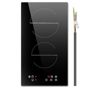 Karienvir Induction Hob 2 Ring, Two Zone Built-in Induction Cooktop with 9 Power Levels, 30CM Electric Hob, Touch Control, Timer, Child-safety Lock, Installation Required, 220~240V, 3500 W, No Plug